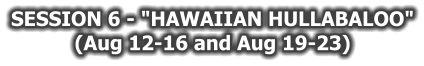 SESSION 6 - "HAWAIIAN HULLABALOO" (Aug 12-16 and Aug 19-23)